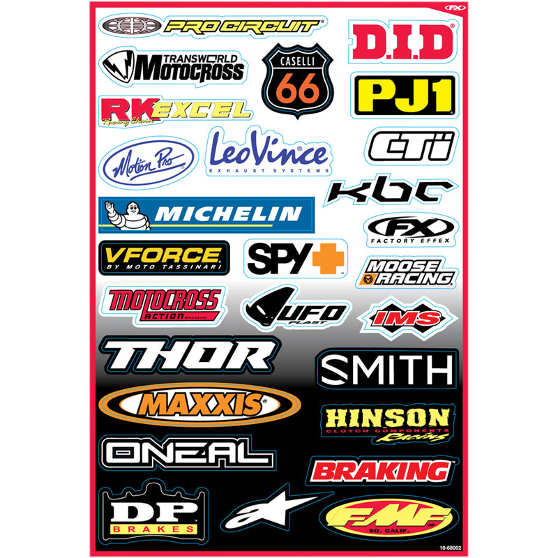 FACTORY EFFEX 4320-0713 10-68002 Sponsor Sticker Kit Decal Kit - Sponsor B