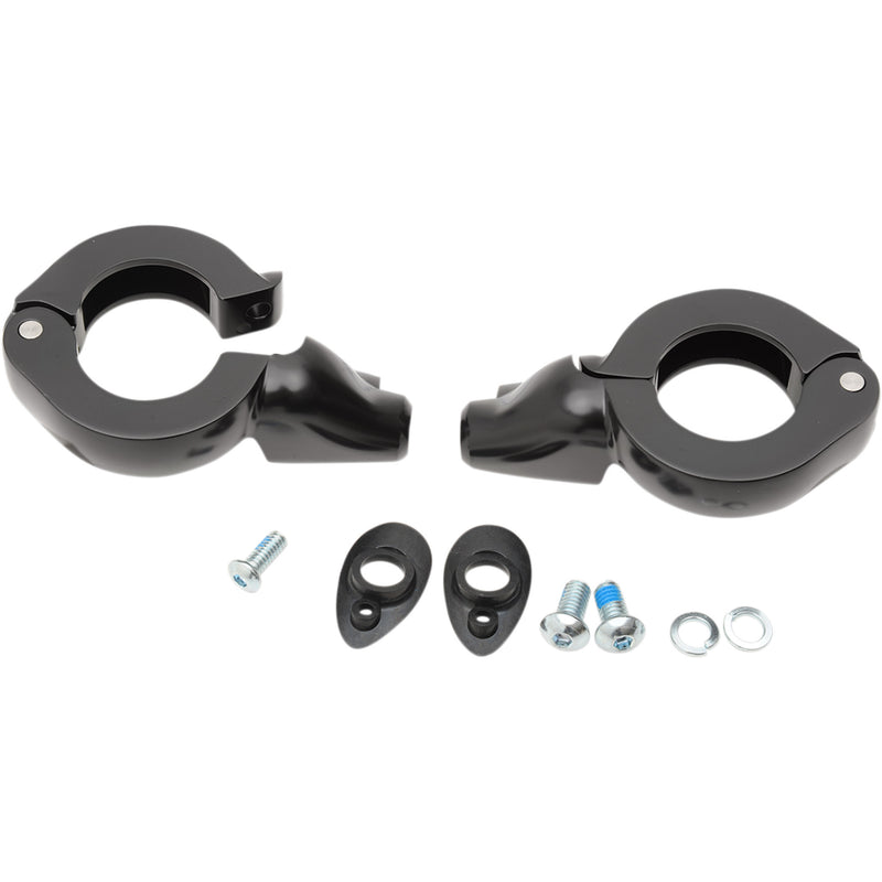 DRAG SPECIALTIES 2020-1268 Turn Signal Fork Clamps Turn Signal Mount - 39 mm - Black