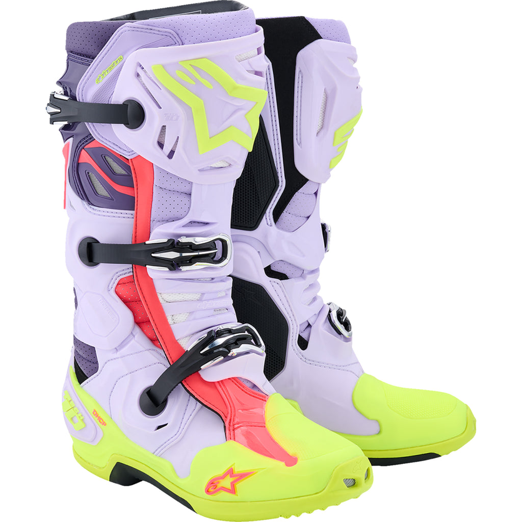 【値下げ交渉歓迎】alpine starsTECH7 ALPINESTARS Tech 10 Supervented Boots Purple/Fluorescent - Yellow