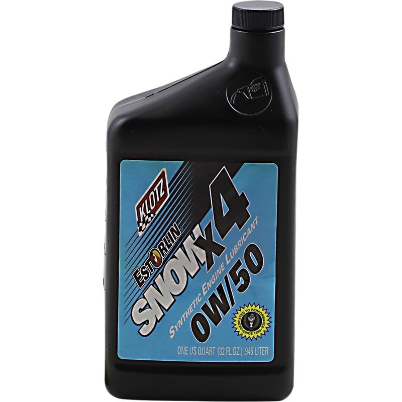 KLOTZ OIL 3601-0136 KE850 Snow X4® Pure Estorlin® Synthetic 4-Stroke Engine Oil X4 Snow Oil - 0W-50 - 1 U.S. quart