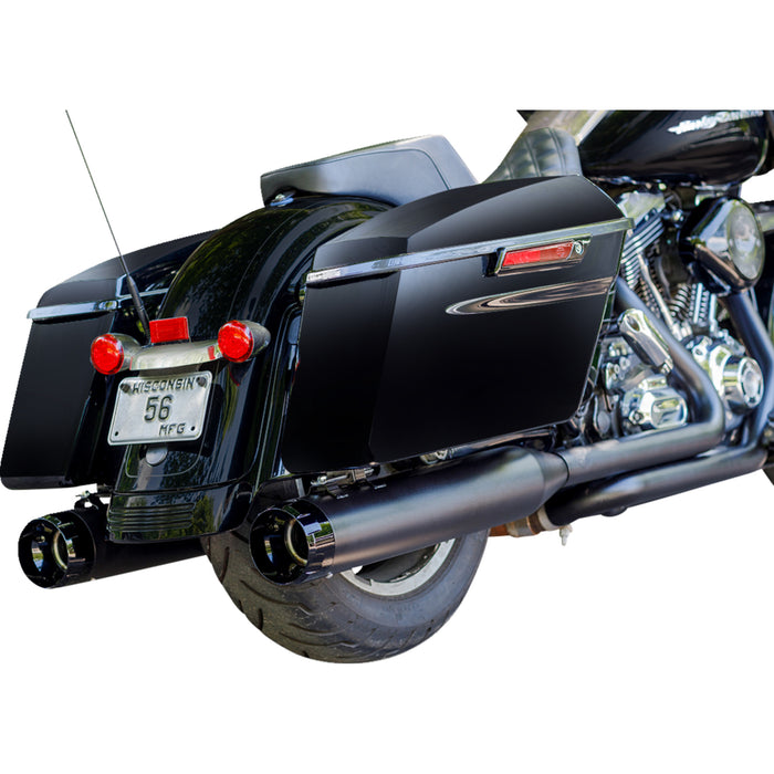 S&S CYCLE 1801-0849 550-0621 MK45 Slip-On Mufflers 4.5' - Black with Black Thruster