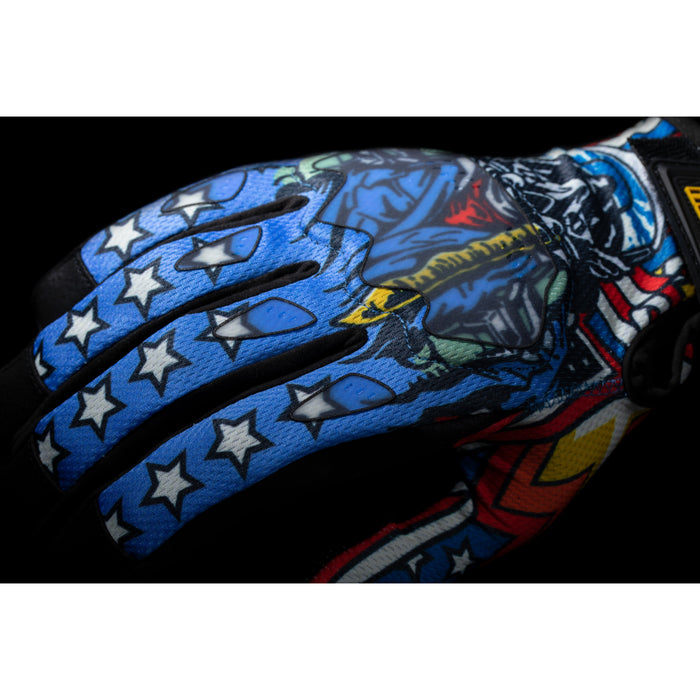 ICON Hooligan™ CE Flyboy Gloves Blue