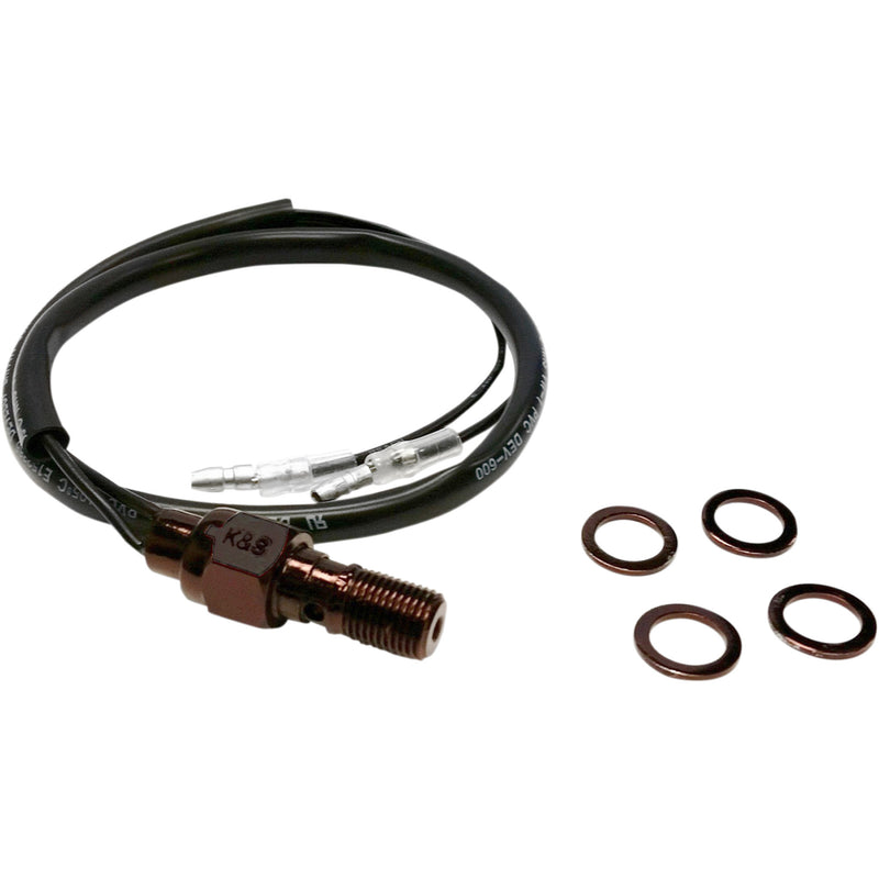 K&S TECHNOLOGIES 2106-0356 12-0020B Hydraulic Brake Light Switch/Banjo Bolts Hydraulic Brake Light Switch - 3/8" Black