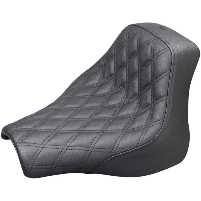 SADDLEMEN 0802-1002 818-28-002LS Renegade Lattice Stitch Solo Seat - Lattice Stitched - Black - FXFB '18-'19