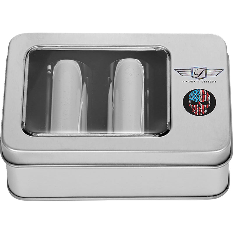 FIGURATI DESIGNS 3550-0341 FD24-DC-2545-SS Docking Covers red/white/blue american flag skull - long - silver