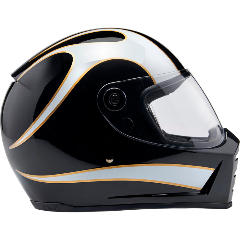 BILTWELL Lane Splitter 22.06 Helmet Gloss - Black/White Flames