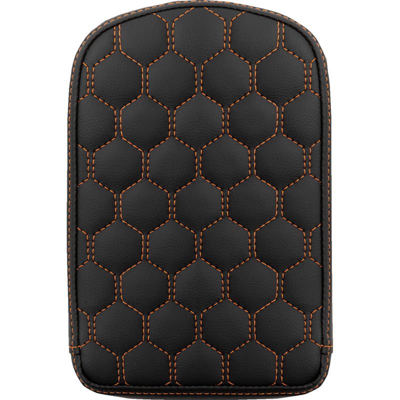 SADDLEMEN 0822-0590 041149ORA RoadSofa™ Honeycomb Sissy Bar Pad - Orange Stitching
