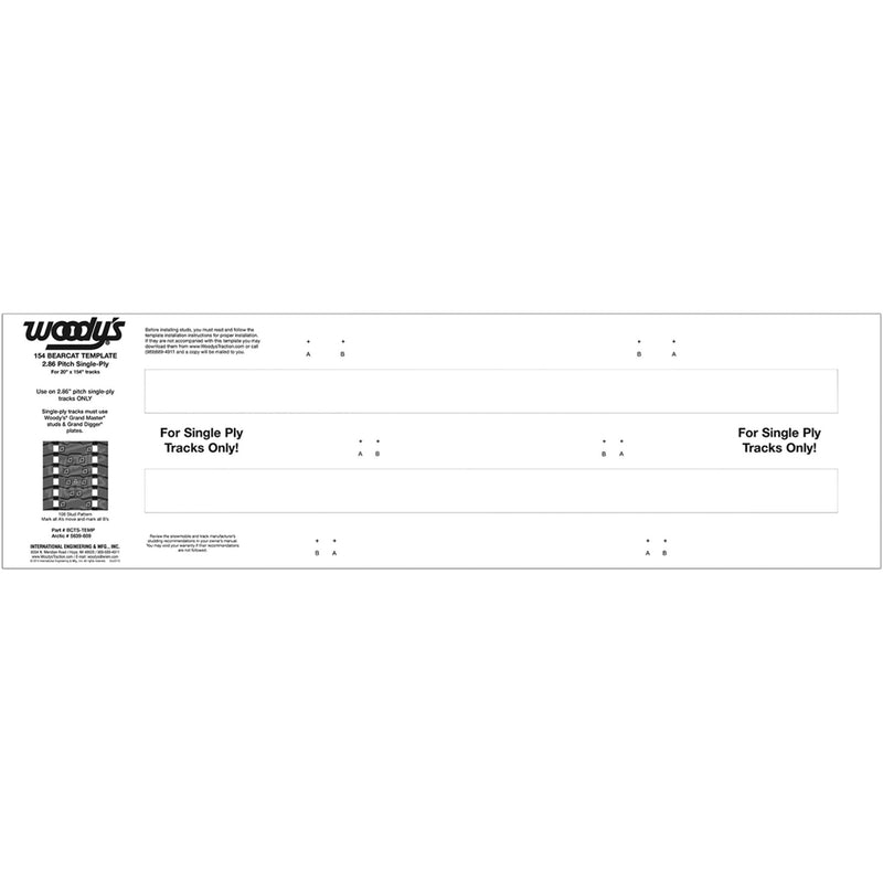 WOODY'S 3820-0019 BCTS-TEMP Studding Template track - 154" - 2.86" pitch