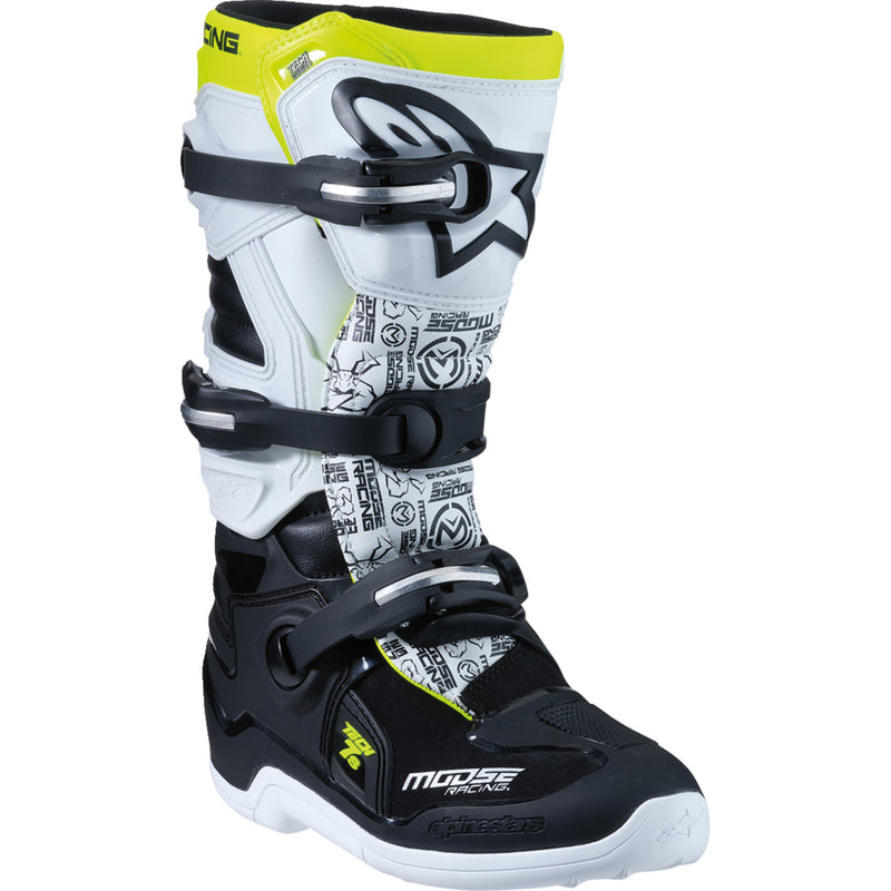 MOOSE OFFROAD Youth Tech 7S Boots Black/White/Yellow - US
