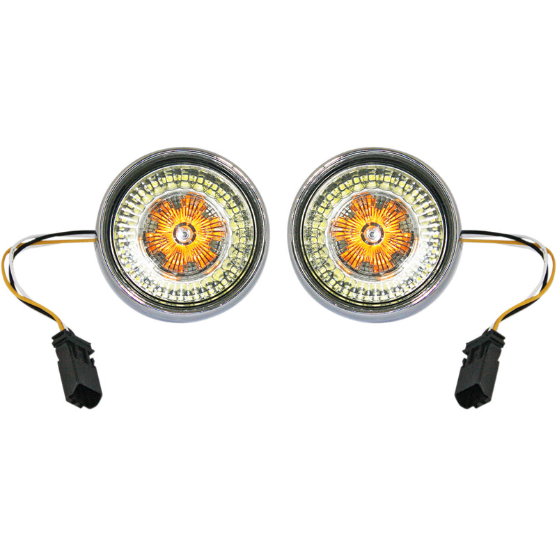 CUSTOM DYNAMICS 2020-1593 PB-BB-AW-JAECS ProBEAM® Ringz Bullet Bezel LED Turn Signal - JAE CVO - Chrome - Smoke Lens