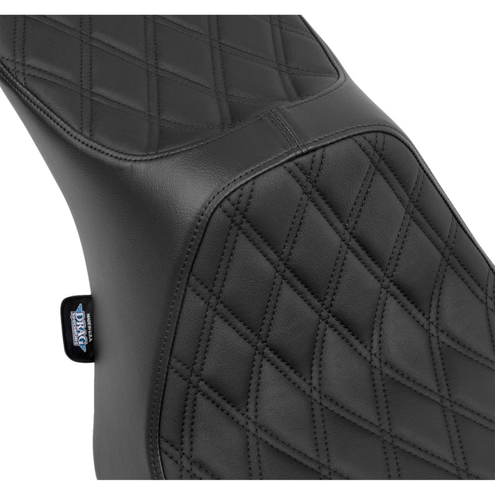 DRAG SPECIALTIES 0801-1931 Predator III Seat - Double Diamond - Black Stitching - FLT/FLH '23-'24