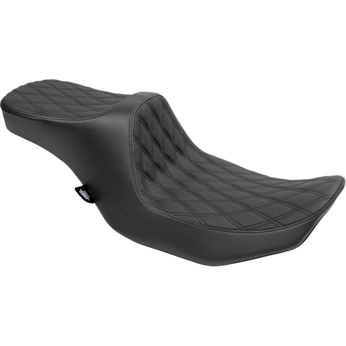 DRAG SPECIALTIES 0801-1931 Predator III Seat - Double Diamond - Black Stitching - FLT/FLH '23-'24