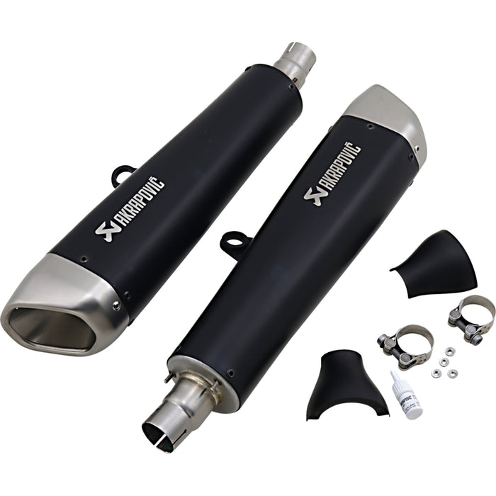 AKRAPOVIC 1811-3942 S-T12SO2-HCQTBL Titanium Slip-On Line Muffler Black Titanium Mufflers