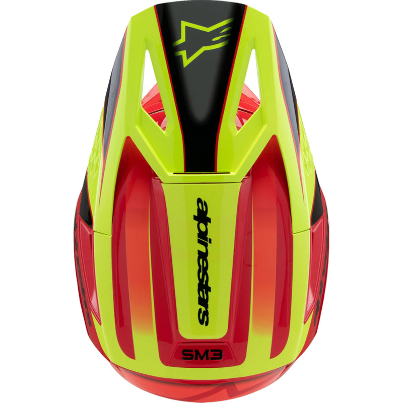 ALPINESTARS Youth SM3 Fray Helmet - Gloss Red/Yellow Fluo/Black