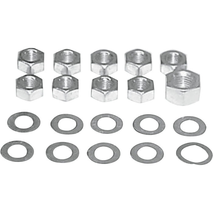 COLONY 2401-0613 8113-20 Transmission Kicker Cover Nut Kit Side Cover Kit - Big Twin - Cadmium