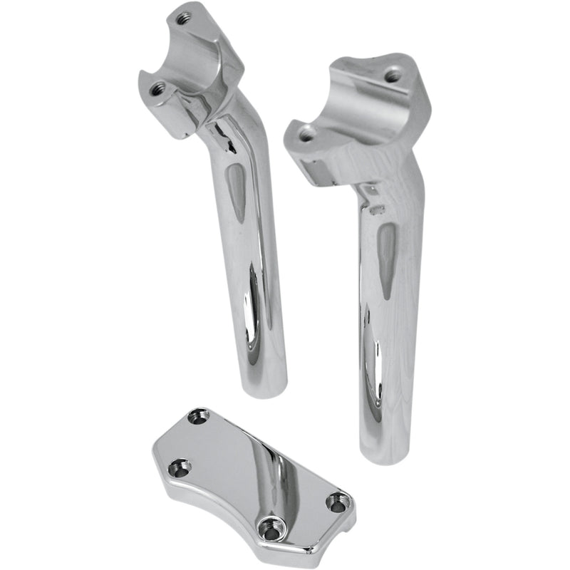 DRAG SPECIALTIES 0602-0594 Handlebar Riser & Top Clamp Kit 9-1/2" - buffalo - chrome