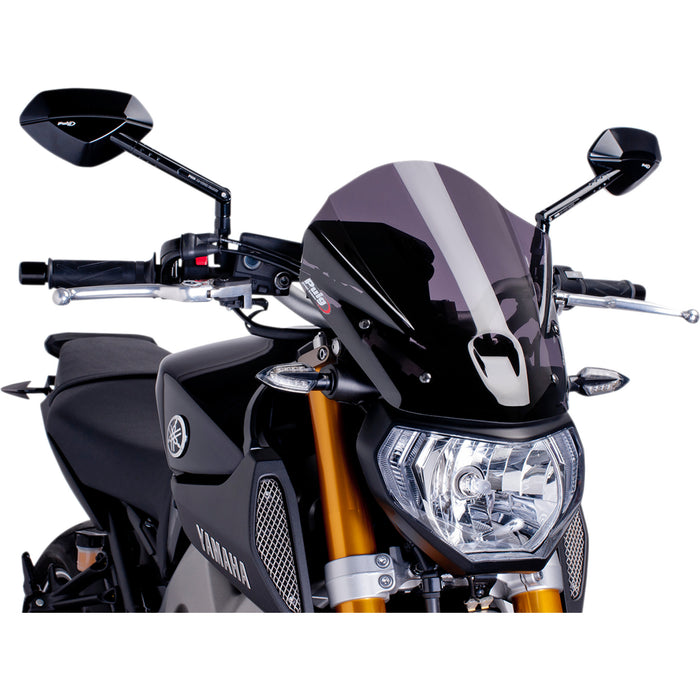 PUIG HI-TECH PARTS 2301-2582 6861F New Generation Windscreen 13-3/4" - dark smoke - mt09