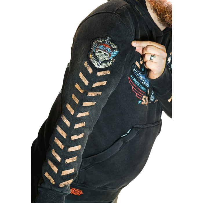 LETHAL THREAT 3050-6626 HD84076-4XL Flight and Fight Hoodie black - 4xl