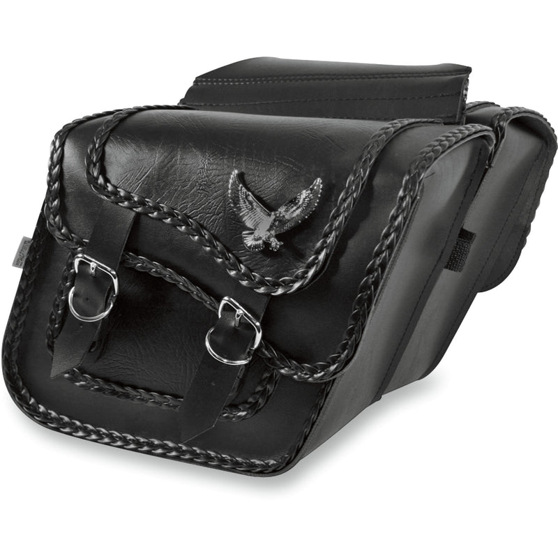 WILLIE & MAX LUGGAGE 3501-0146 58708-20 Black Magic Saddlebags Black Magic Saddlebag - Black - Slant - Standard