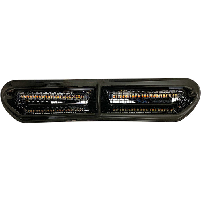 CUSTOM DYNAMICS 2040-2810 CD-VENT-AW2-BB Genesis® 4 All-In-One Dynamic LED Batwing Fairing Vent Insert - Amber/White - Black w/ Black Mesh