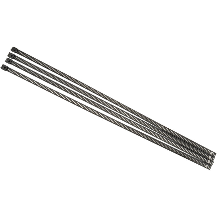 CYCLE PERFORMANCE PROD. 1861-0961 CPP/9079 Stainless Steel Tie Wrap Exhaust Wrap Clamps - Black - 4 Pack