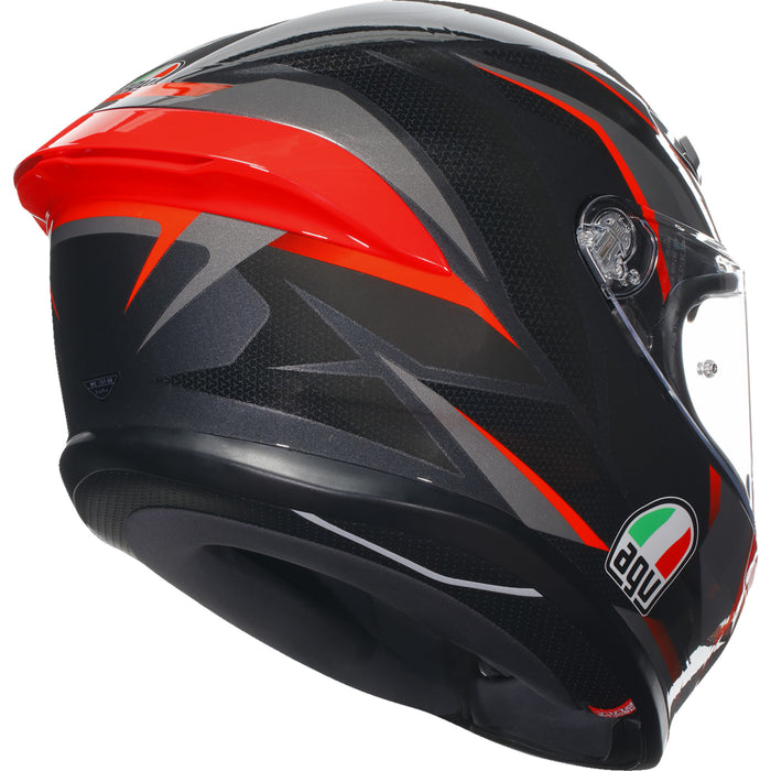 AGV 0101-15624 2118395002014L K6 S Slashcut Helmet K6 S Helmet - Slashcut - Black/Gray/Red - Large