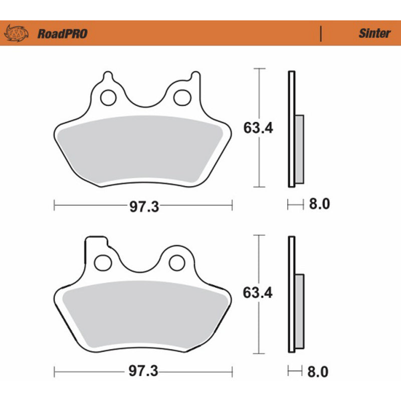 Moto-Master Brake Pad - 411902-PU For Harley Sportster 2000-2003