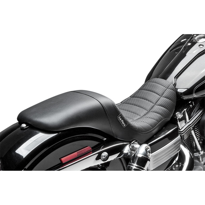 LE PERA 0803-0489 LK-512TRKPT Daytona Sport Seat - Flat Track Stitch - Black - Dyna '06-'17