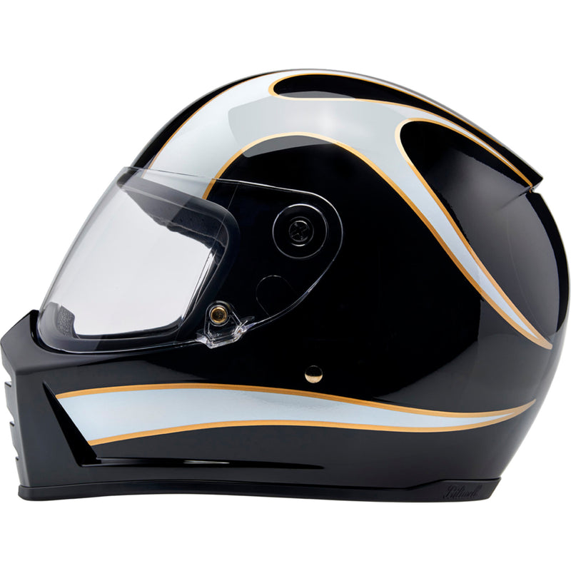 BILTWELL Lane Splitter 22.06 Helmet Gloss - Black/White Flames