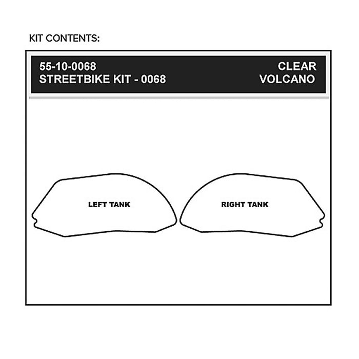 STOMPGRIP 4320-1859 55-10-0068C Volcano Profile Traction Pad Tank Kit Traction Kit - Clear - Panigale