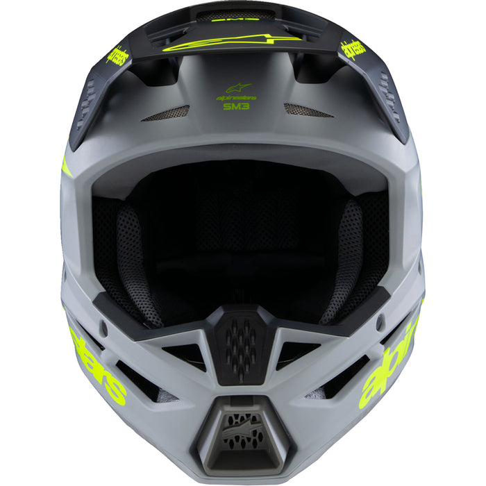 ALPINESTARS Youth SM3 Radium Helmet - Matte Gray/Black/Yellow Fluo