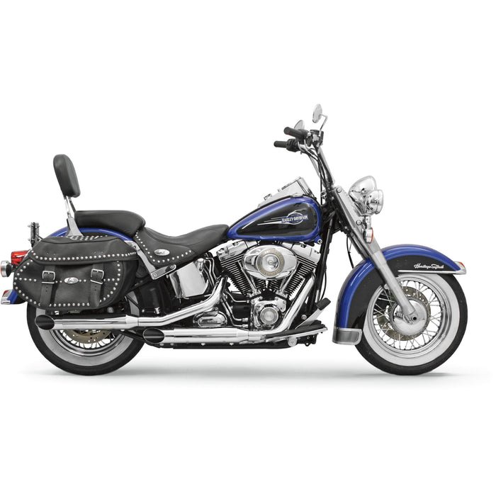 BASSANI XHAUST 1801-0433 12117F Firepower Series Slip-On Mufflers - 3" Mufflers - Chrome - Bologna - Softail '07-'17