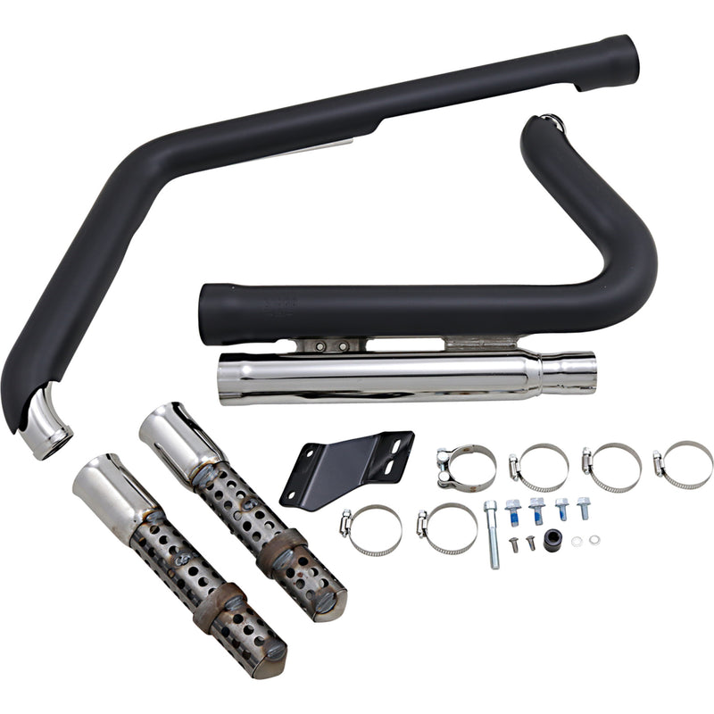 Cobra Speedster Short 2-Into-2 Exhaust System - 6711B For Harley Softail 2012-2017