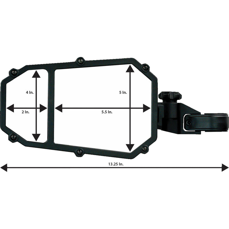 MOOSE OFFROAD 0640-1687 MUTVMIR-ES2-CCS Side View Mirror with Blind Spot Mirror - Side View - Octagon - Black