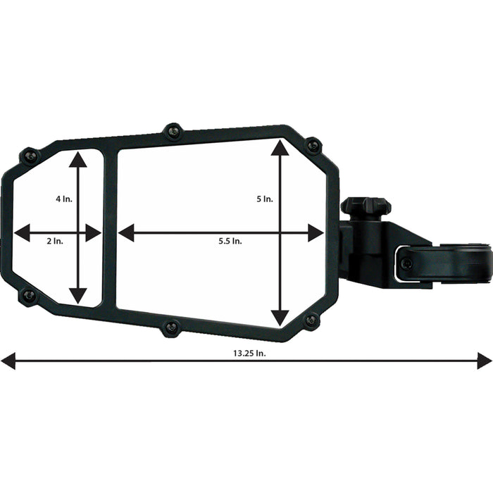 MOOSE OFFROAD 0640-1687 MUTVMIR-ES2-CCS Side View Mirror with Blind Spot Mirror - Side View - Octagon - Black