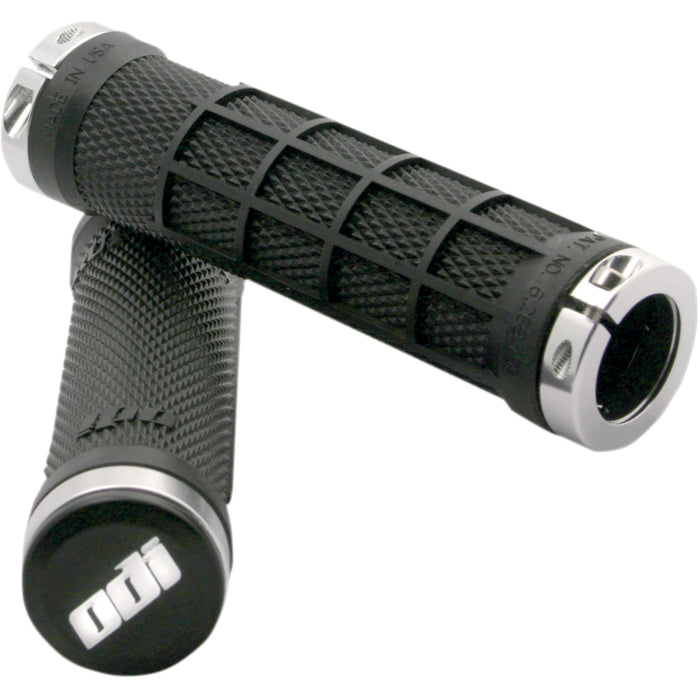 ODI 0630-0892 J32RFB-S Ruffian Half Waffle Lock-On ATV Grips Grips - Ruffian - Half Waffle - Black