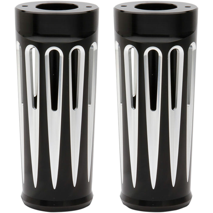 ARLEN NESS 0411-0085 20-029 Aluminum Fork Boot Covers — Deep Cut - +2" - Black Anodized - Deep Cut - FL