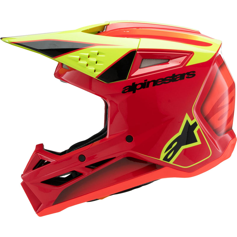 ALPINESTARS Youth SM3 Fray Helmet - Gloss Red/Yellow Fluo/Black