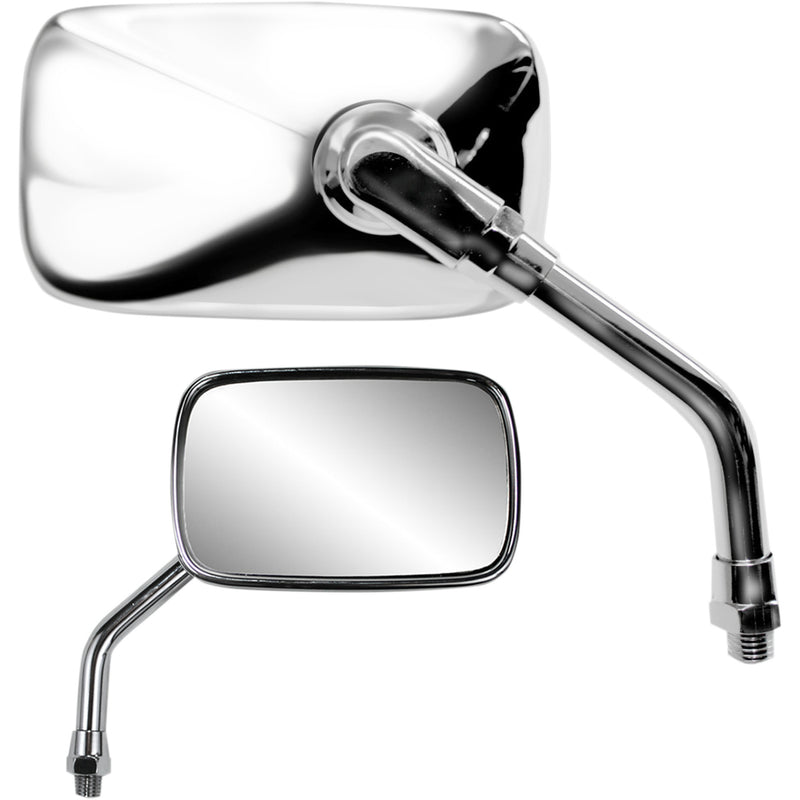 Parts Unlimited Mini Rectangular Mirror Mini Side View Rectangle Chrome M10x1.25 (Left Hand) Each