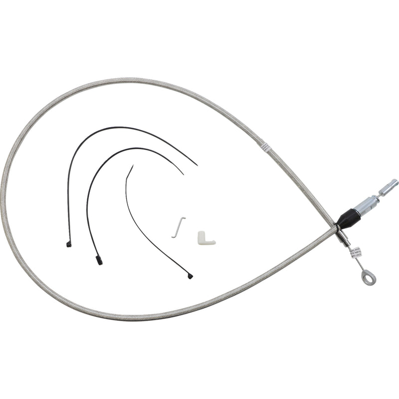 Magnum Shielding Polished Stainless Quick Connect Upper Clutch Cable 54" - 523420HE For Harley Motorcycles 2018-2024