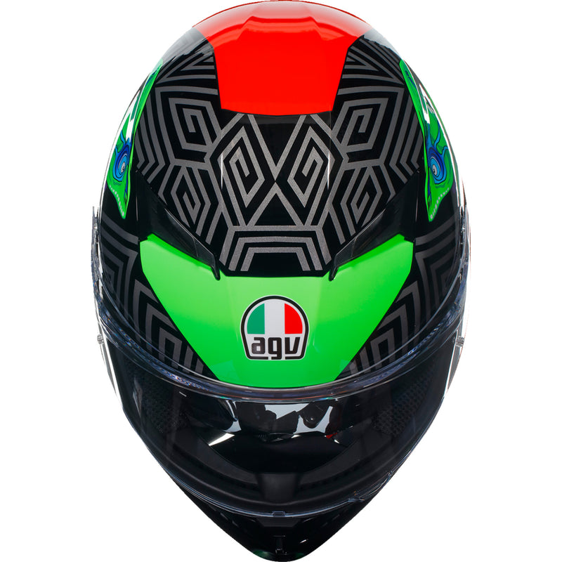 AGV 0101-15513 2118381004013S K3 Kamaleon Helmet K3 Helmet - Kamaleon - Black/Red/Green - Small