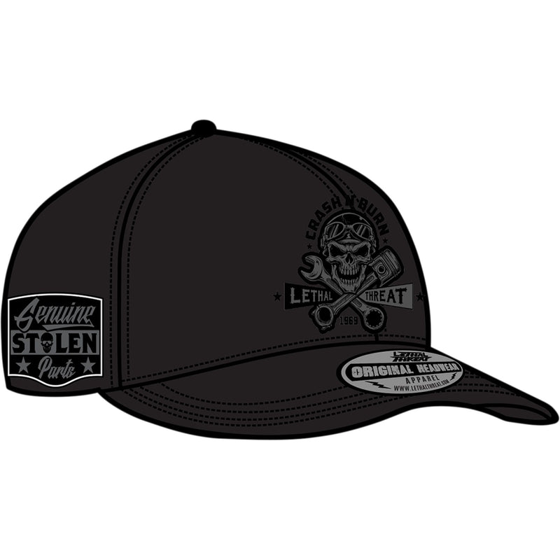 LETHAL THREAT 2501-3825 HT82101 Crash 'n Burn Baseball Hat black - one size