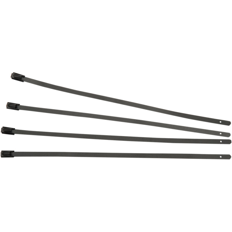 CYCLE PERFORMANCE PROD. 1861-0949 CPP/9073 Stainless Steel Tie Wrap Exhaust Wrap Clamps - Black - 4 Pack