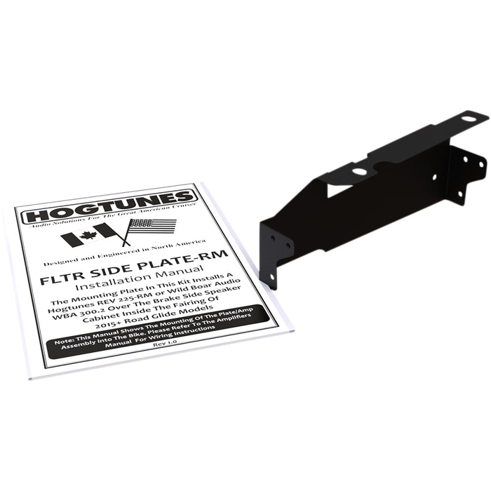 HOGTUNES 4405-0543 FLTR SIDE PLATE-RM 3rd Amp Install Plate Amp Side Mount Plate