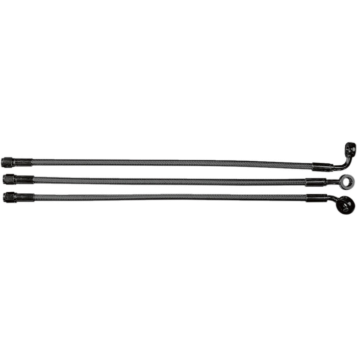 MAGNUM SHIELDING 1741-1696 47631 Alternate Length Designer Series Braided Non-ABS Front Upper Brake Line Kit - 10 mm-Straight - 31" - Black Pearl