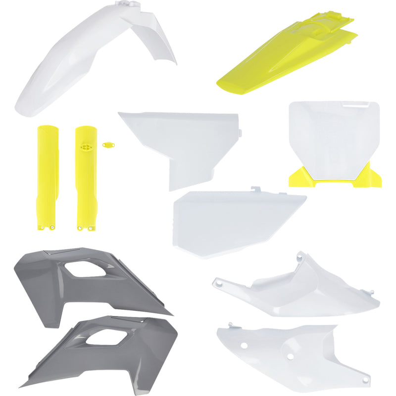 ACERBIS 1403-4414 2986610275 Full Replacement Plastic Kit Full Body Kit - '24 OEM White/Gray/Yellow - Husqvarna - FC/FX/TC/TX