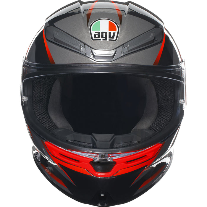 AGV 0101-15624 2118395002014L K6 S Slashcut Helmet K6 S Helmet - Slashcut - Black/Gray/Red - Large