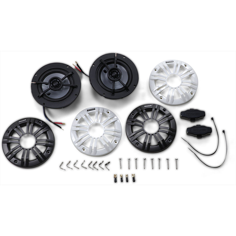 KICKER 4405-0591 45KM42 4" All-Weather Coaxial Speakers All-Weather 4" 2-way 2 Ohm Speakers