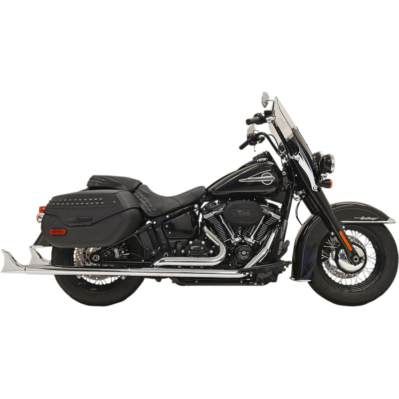 Bassani Xhaust Fishtail Duals 2-Into-2 Exhaust System - 1S96E-33 For Harley Softail 2018-2024