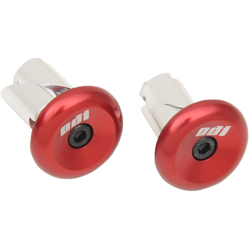 ODI 0634-0302 F71APR Aluminum Handlebar End Plug Bar End - Aluminum - Red